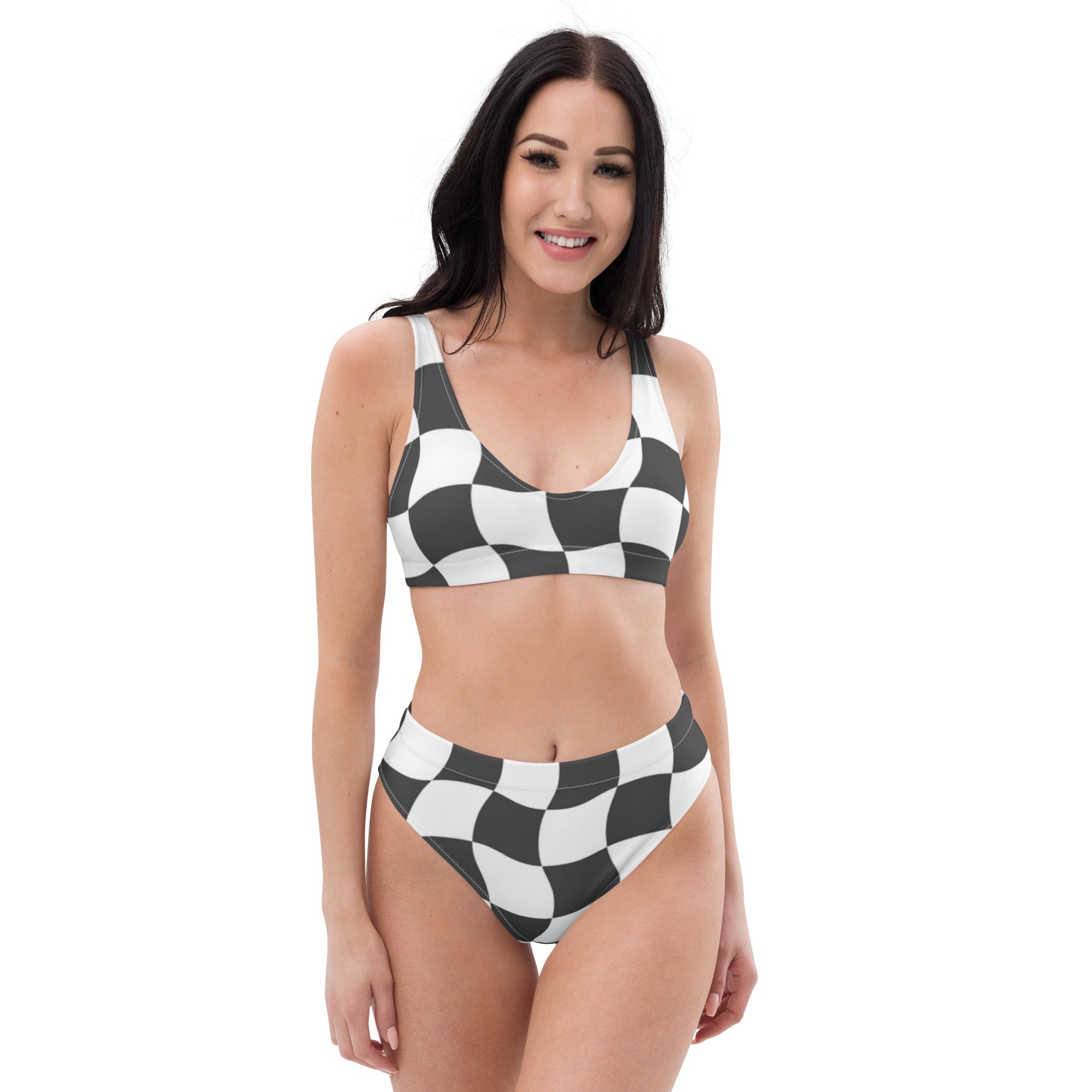 Checks Recycled high-waisted bikini