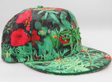 Green and red flower base ball snap back. - firstverseapparel