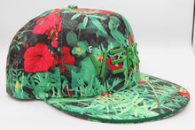 Green and red flower base ball snap back. - firstverseapparel