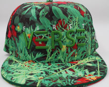 Green and red flower base ball snap back. - firstverseapparel