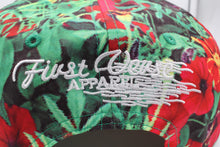 Green and red flower base ball snap back. - firstverseapparel