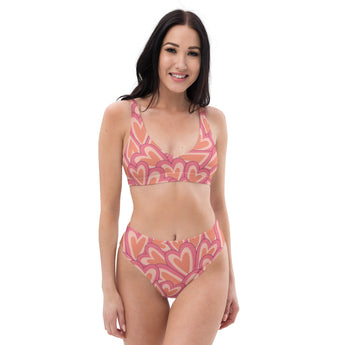 Hearts Recycled high-waisted bikini