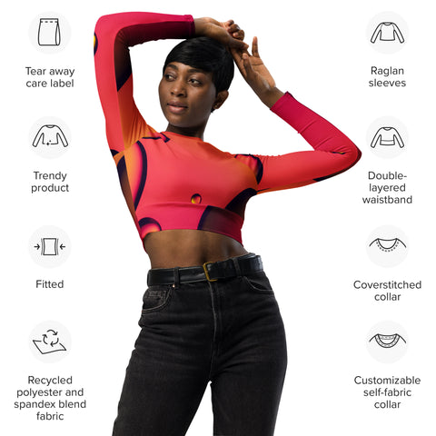 Eye candy Recycled long-sleeve crop top