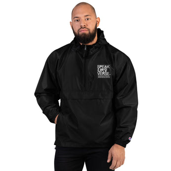 Speak UR Verse Embroidered Champion Packable Jacket - firstverseapparel