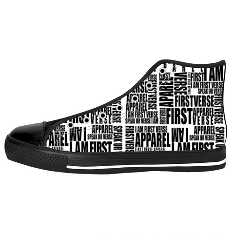 high top letter sneaker - firstverseapparel