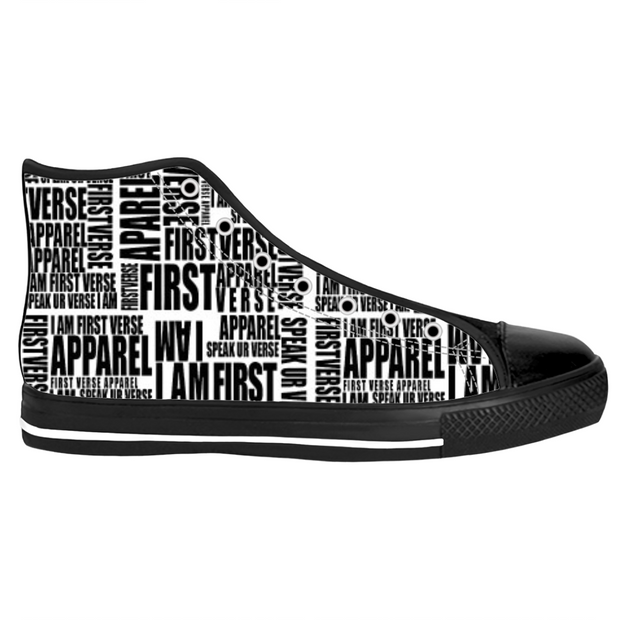 high top letter sneaker - firstverseapparel