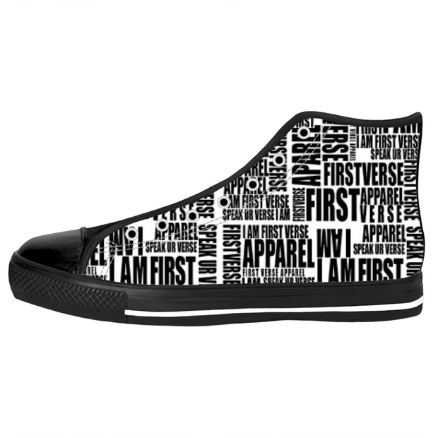 high top letter sneaker - firstverseapparel