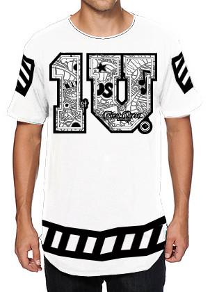`1 V first verse white/black apparel jersey  T-Shirt - firstverseapparel