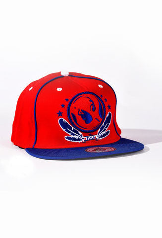 Blue & Red FV Hat fitted with elastic - firstverseapparel