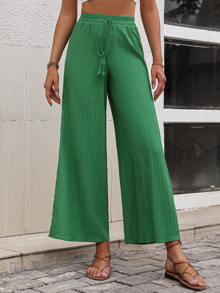 First Verse High Waist Slit Wide Leg Pants