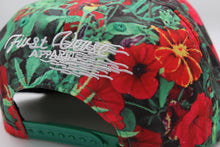 Green and red flower base ball snap back. - firstverseapparel