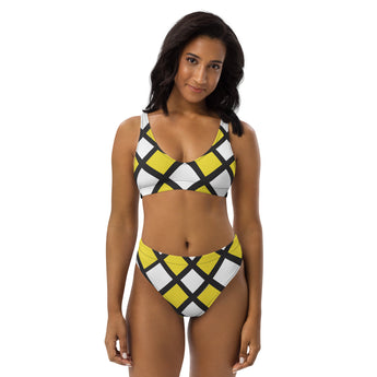 Checkers Recycled high-waisted bikini